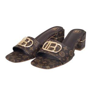 LAURA BIAGIOTTI SQUARE HEEL MULES